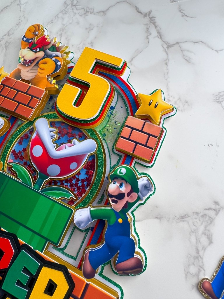 Mario Themed Birthday Cake Topper : Luxe Topper - Demi's Krafts