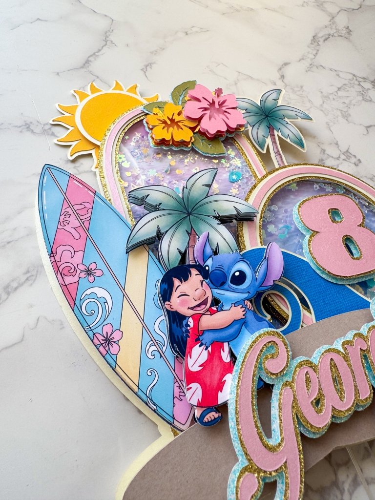 Personalised Lilo and Stitch Birthday Cake Topper : Luxe Topper - Demi's Krafts