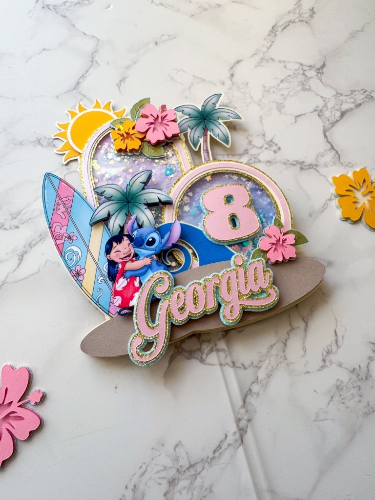 Personalised Lilo and Stitch Birthday Cake Topper : Luxe Topper - Demi's Krafts