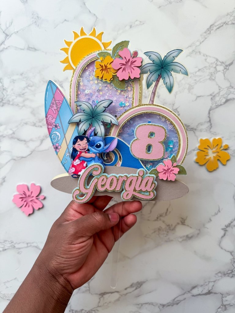 Personalised Lilo and Stitch Birthday Cake Topper : Luxe Topper - Demi's Krafts