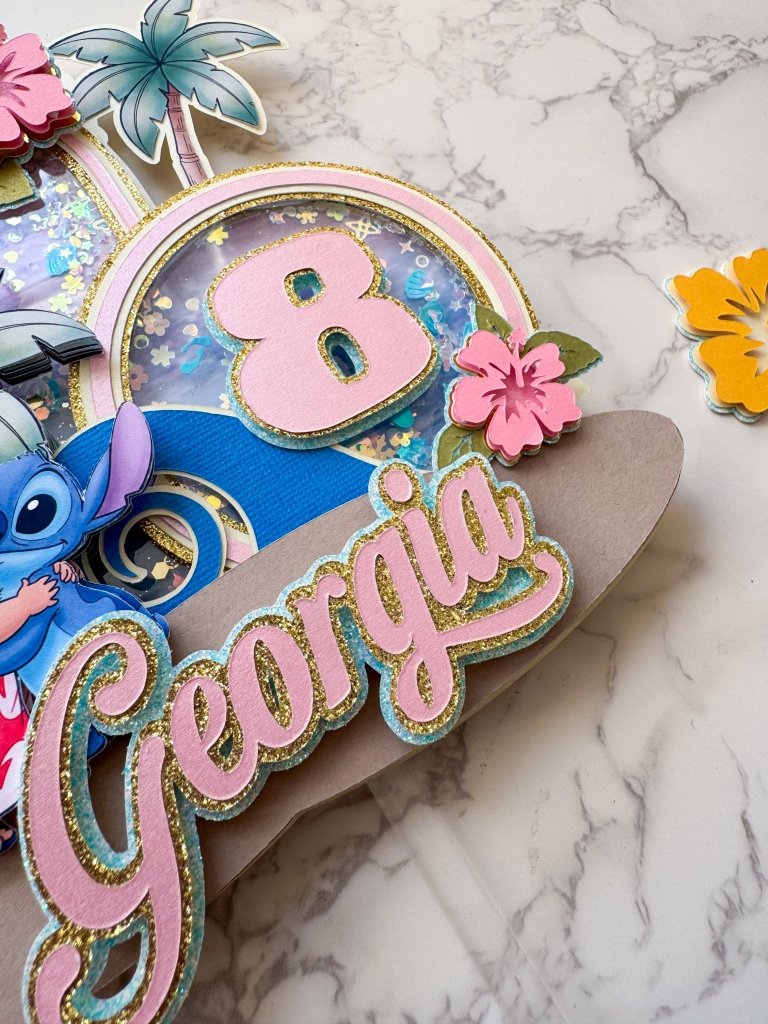 Personalised Lilo and Stitch Birthday Cake Topper : Luxe Topper - Demi's Krafts