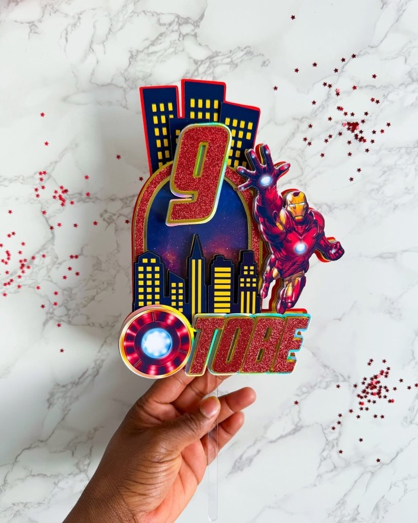 Ironman Birthday Cake Topper - Demi's Krafts