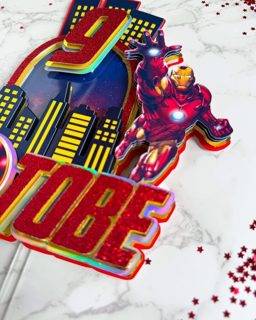 Ironman Birthday Cake Topper - Demi's Krafts