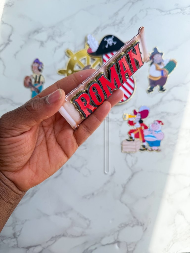 Personalised Jack and the Neverland Pirates Birthday Cake Topper - Demi's Krafts