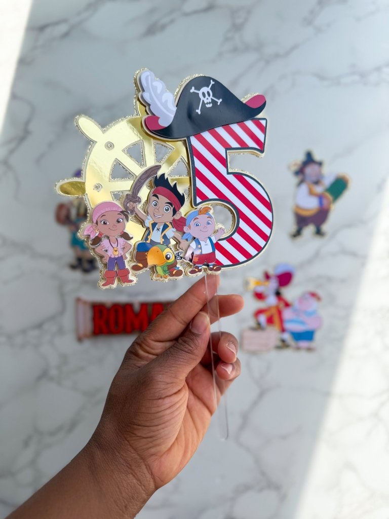 Personalised Jack and the Neverland Pirates Birthday Cake Topper - Demi's Krafts