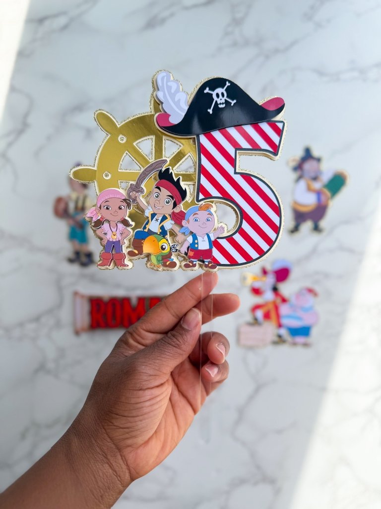 Personalised Jack and the Neverland Pirates Birthday Cake Topper - Demi's Krafts