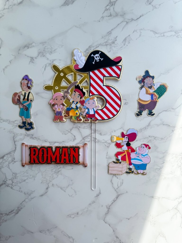 Personalised Jack and the Neverland Pirates Birthday Cake Topper - Demi's Krafts