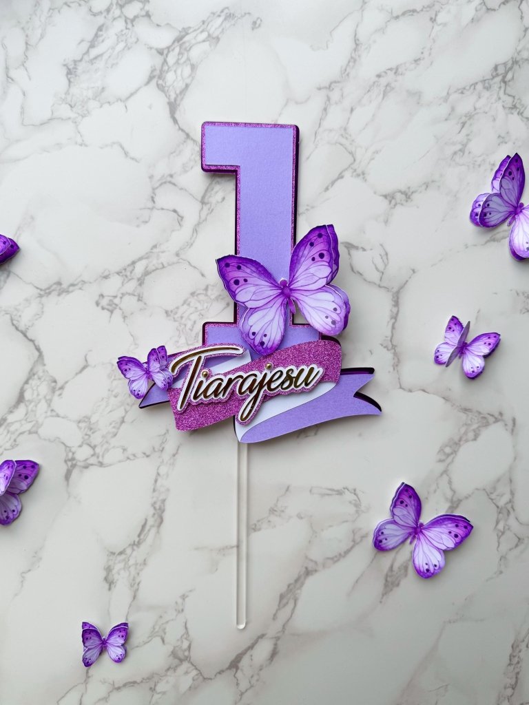 Butterfly birthday cake topper set, Butterfly Number Cake Topper - Demi's Krafts