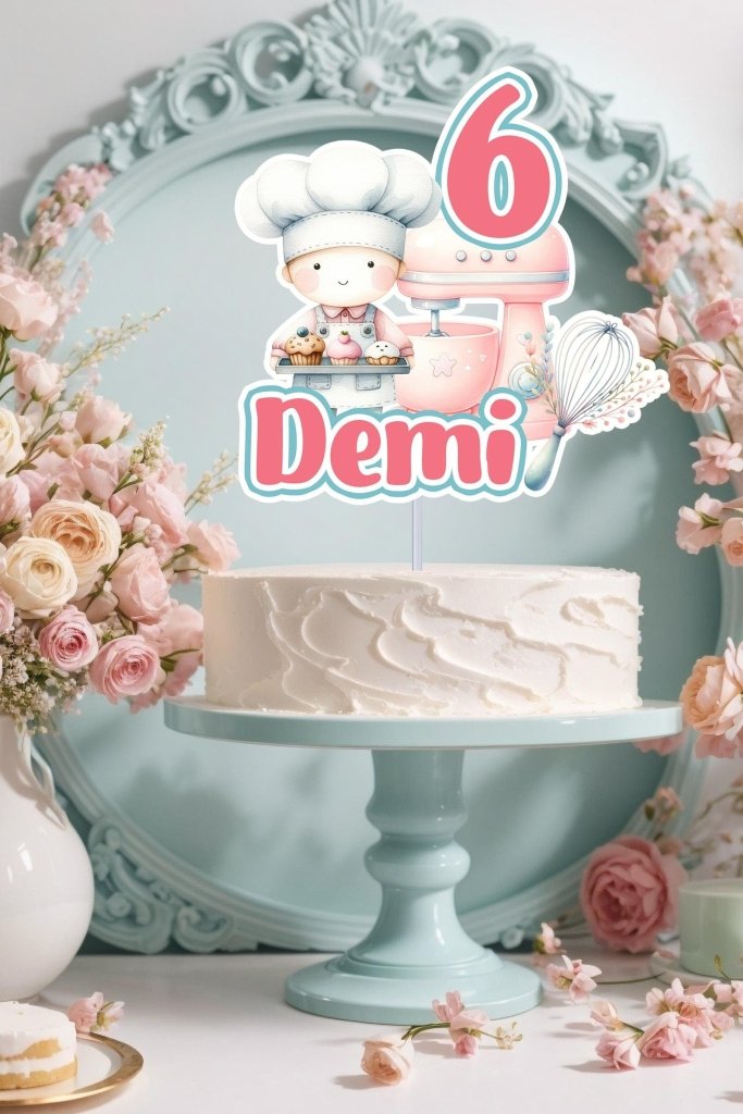 Baker Cake Topper, Baking Birthday Cake Topper - Demi's Krafts