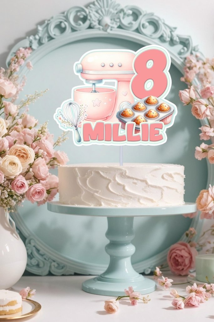 Little Baker Birthday Cake Topper: Baking Theme Party - Demi's Krafts
