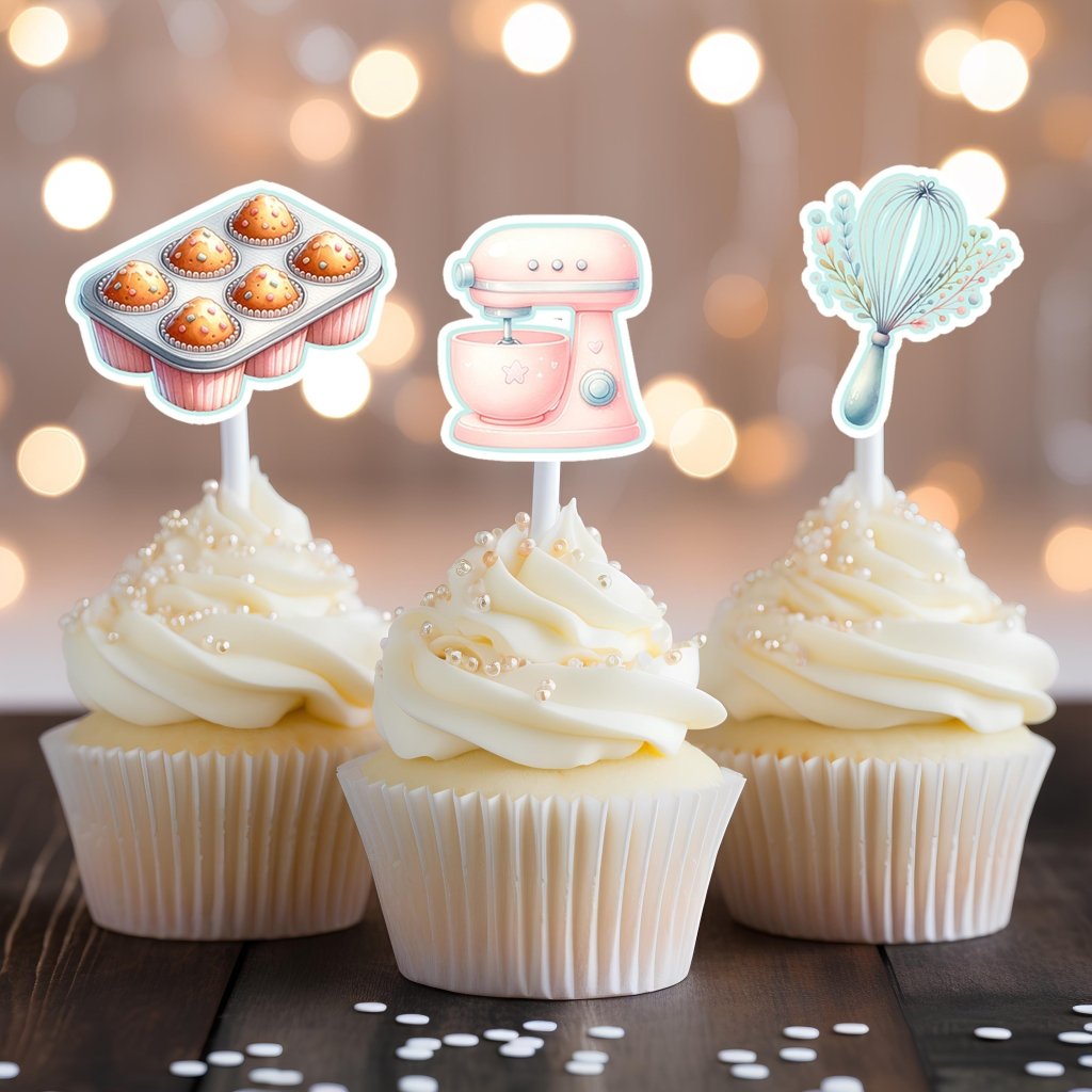 Little Baker Birthday Cake Topper: Baking Theme Party - Demi's Krafts