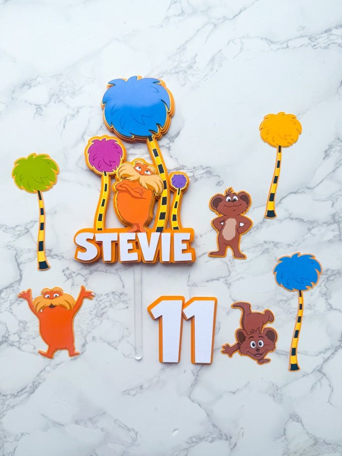 Personalised Lorax Cake Toppers Set - Demi's Krafts