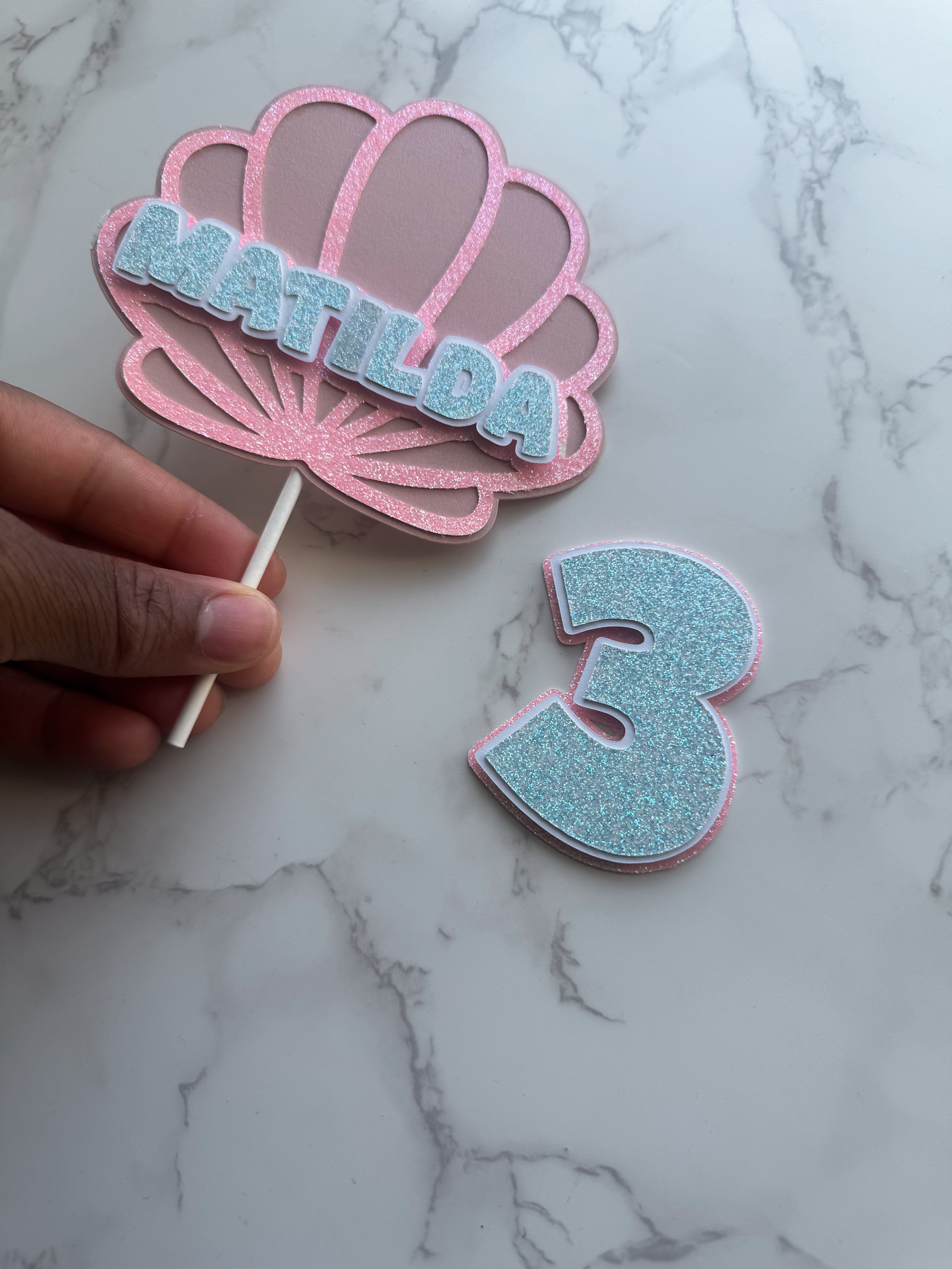 Customised Mermaid Name and Age Cake Topper