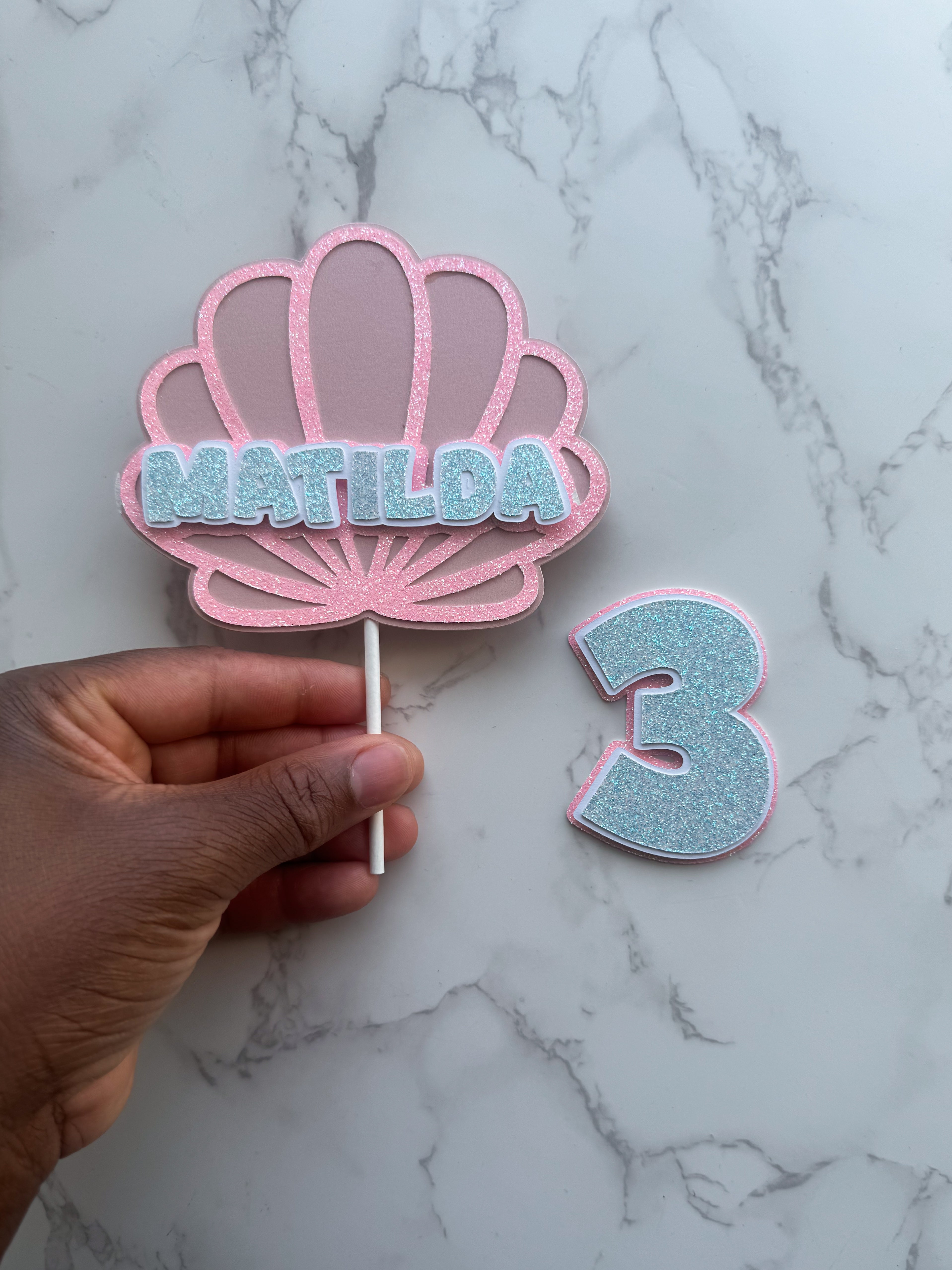 Customised Mermaid Name and Age Cake Topper