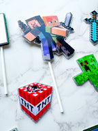 Personalised Mine Craft Cake Topper set