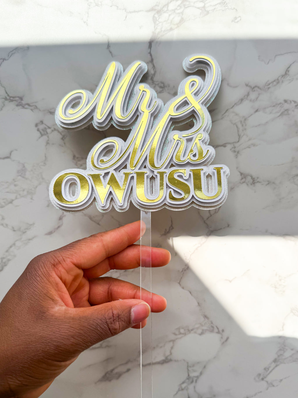 Mr and Mrs Wedding Cake Topper