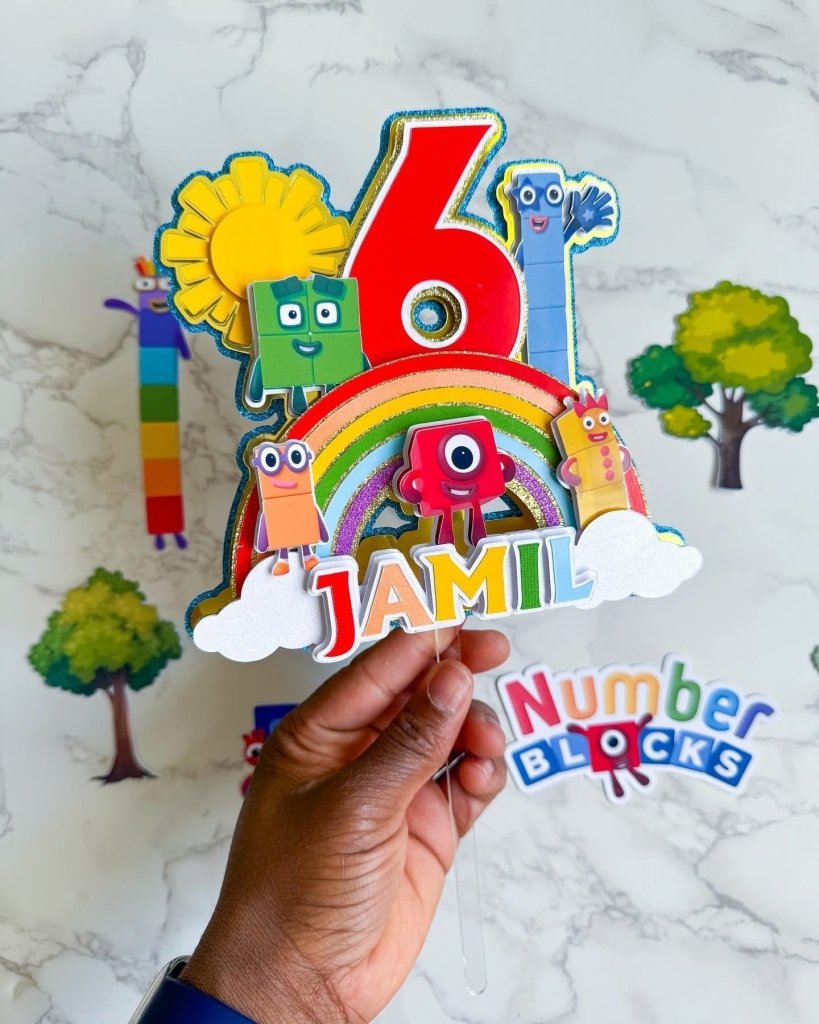 Number blocks Themed Cake Topper : Luxe Topper - Demi's Krafts