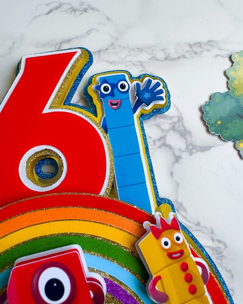 Number blocks Themed Cake Topper : Luxe Topper - Demi's Krafts