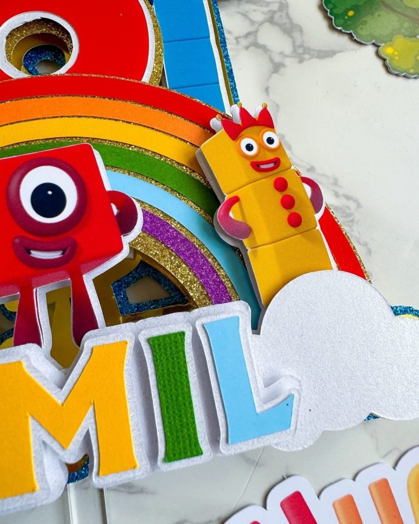 Number blocks Themed Cake Topper : Luxe Topper - Demi's Krafts