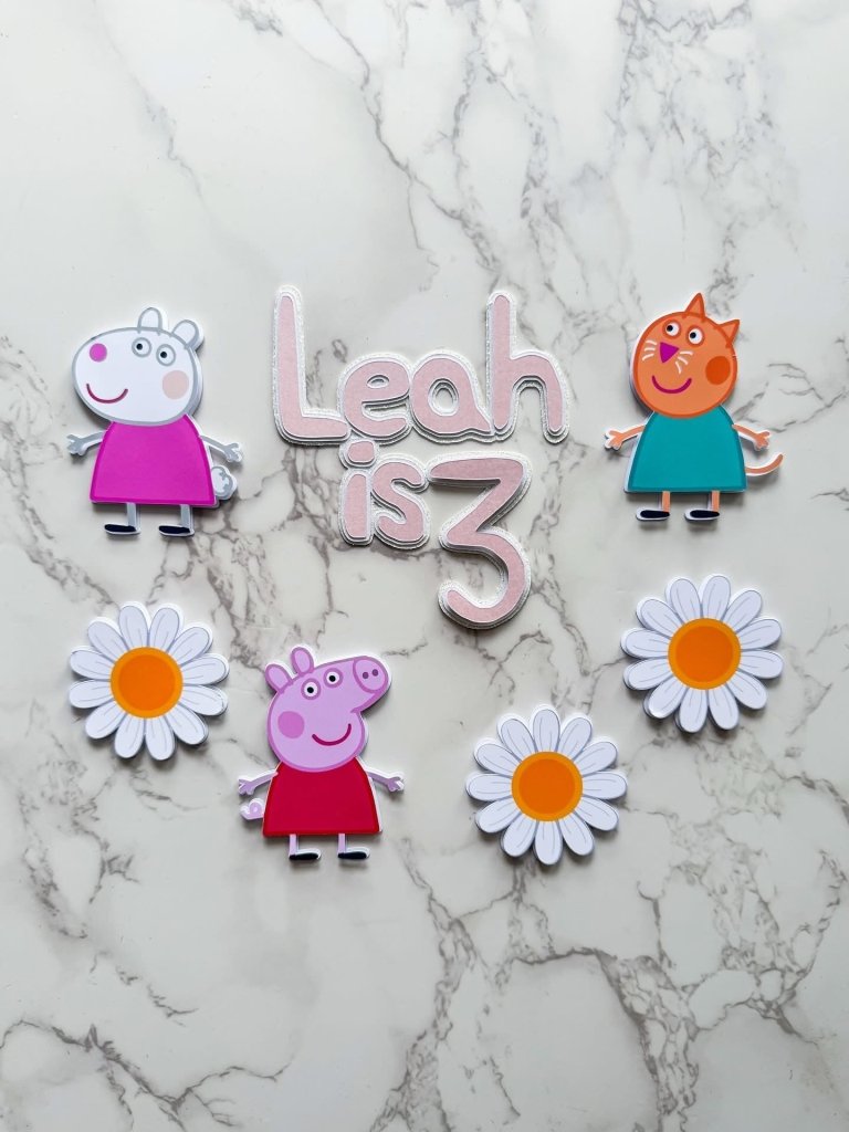 Peppa Pig Birthday Cake Toppers : Charm Set - Demi's Krafts