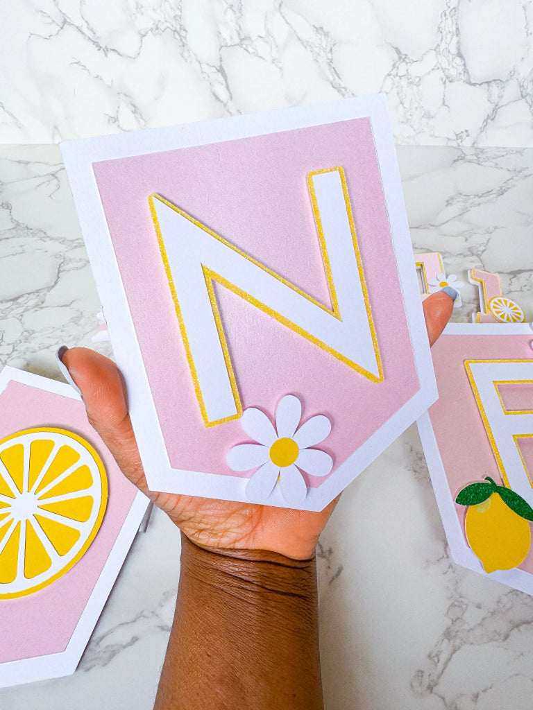 Lemonade First Birthday Smash Cake Bundle : Pink Lemonade Topper - Demi's Krafts