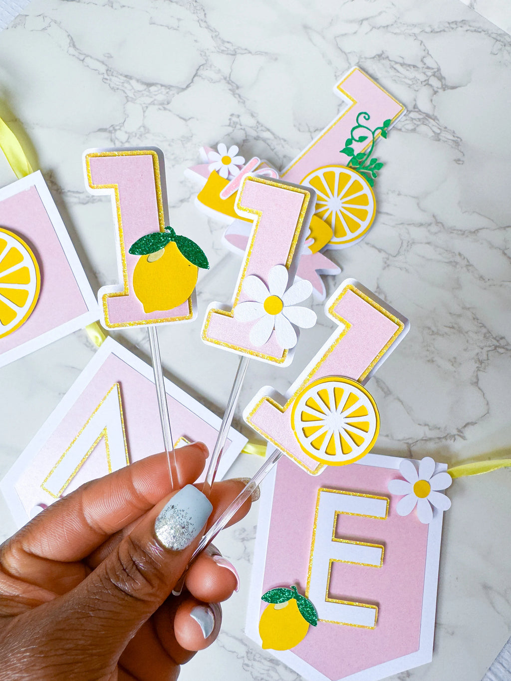 Lemonade First Birthday Smash Cake Bundle : Pink Lemonade Topper - Demi's Krafts
