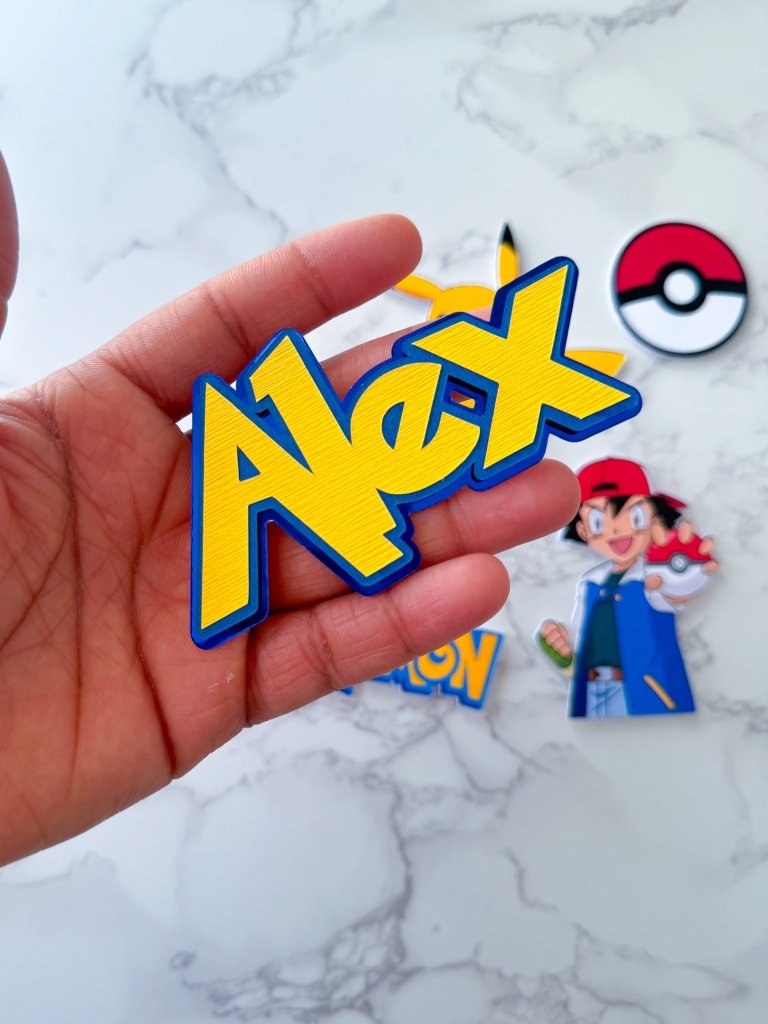 Personalised Pokemon Cake Topper Set - Demi's Krafts