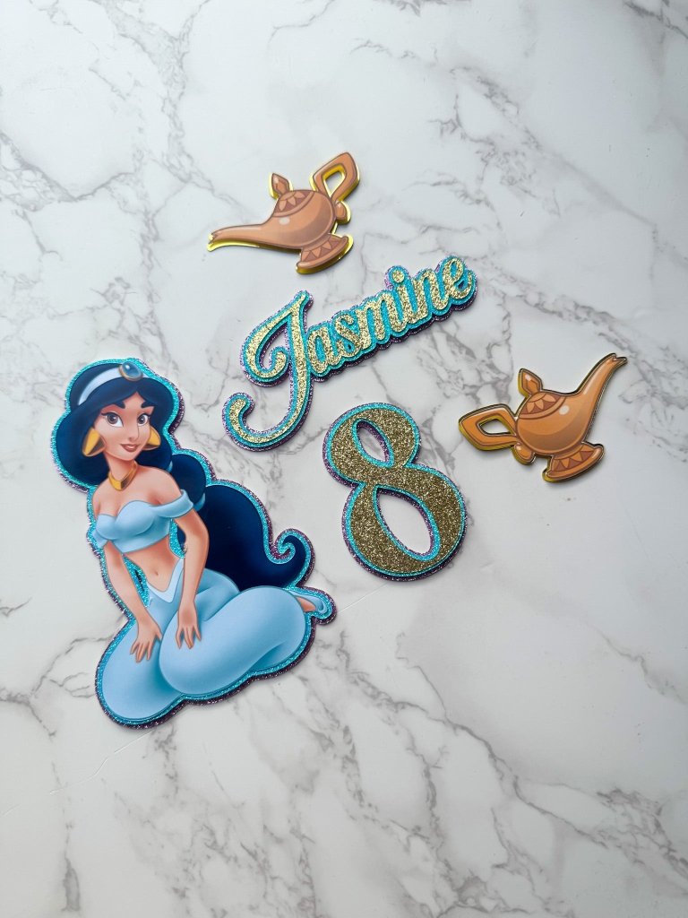 Princess Jasmine Birthday Cake Toppers - Demi's Krafts