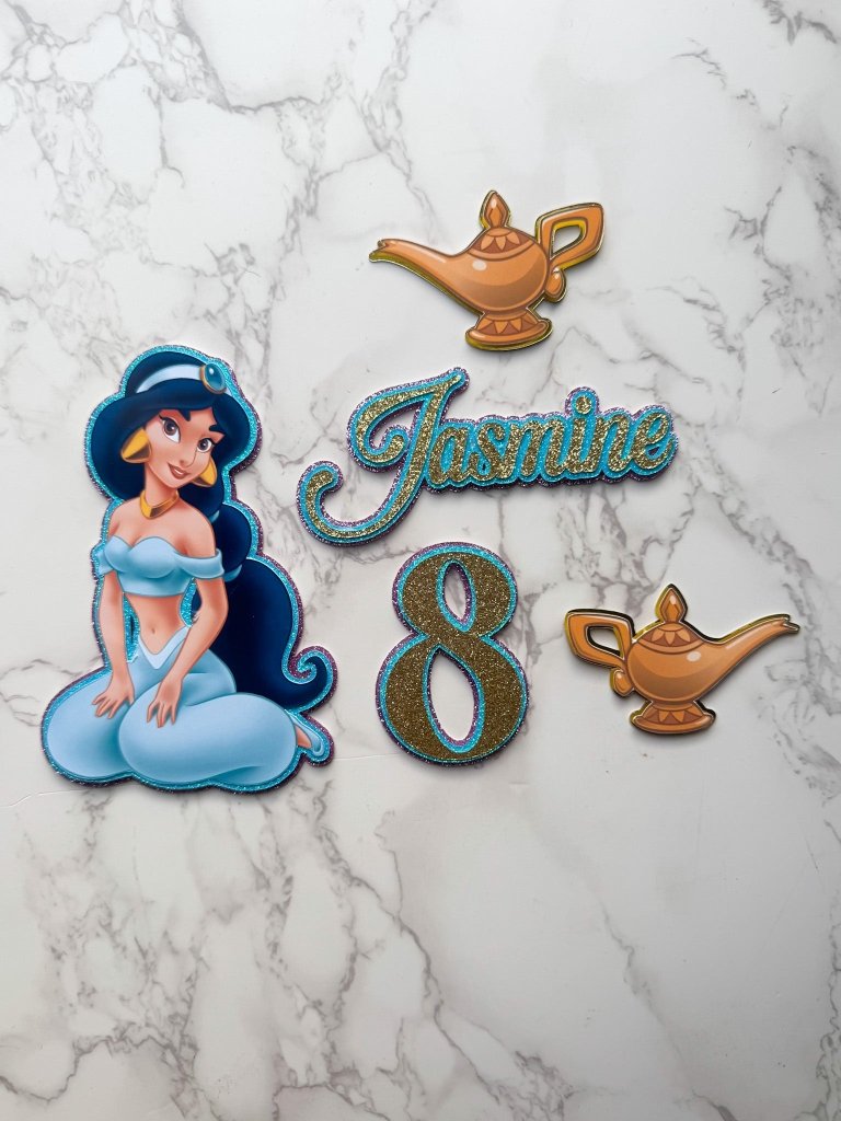 Princess Jasmine Birthday Cake Toppers - Demi's Krafts