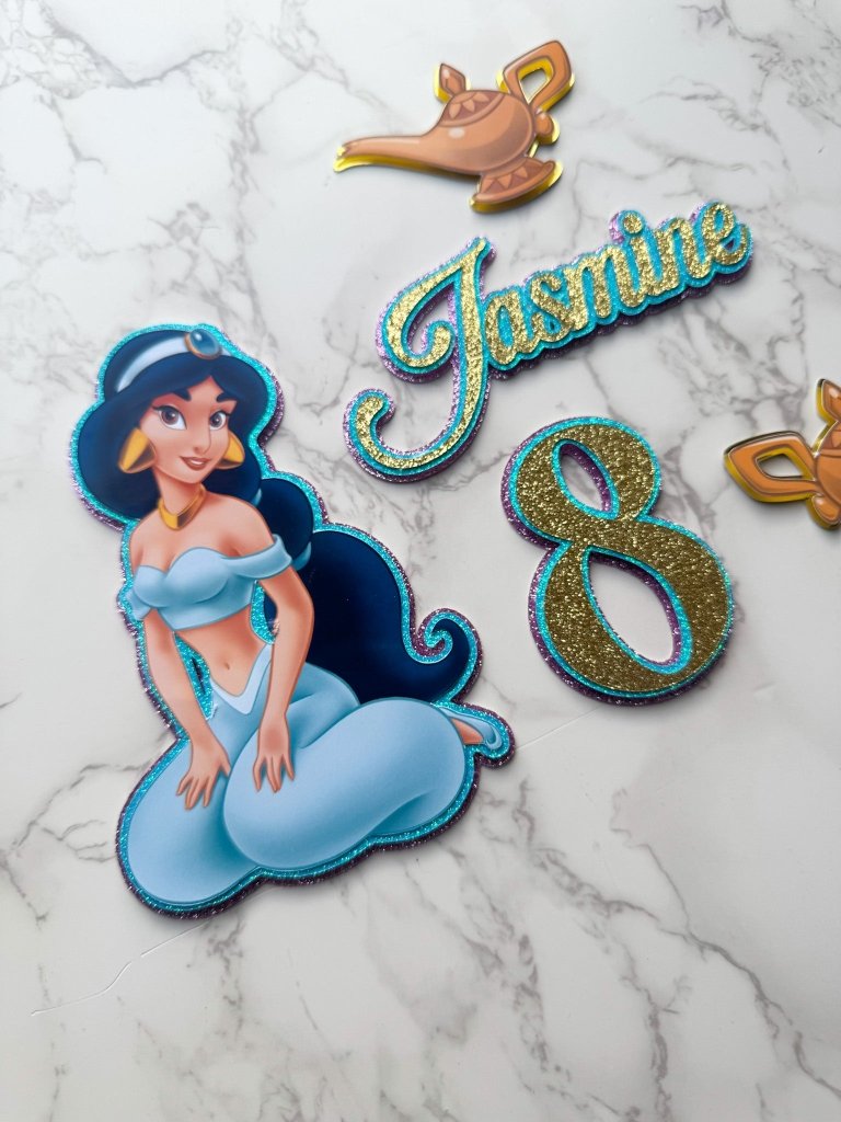 Princess Jasmine Birthday Cake Toppers - Demi's Krafts