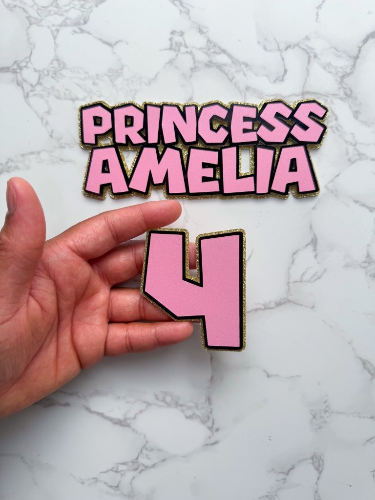 Mario Peach Style Name Cake Topper Charm : Princess - Demi's Krafts