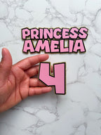 Mario Peach Style Name Cake Topper Charm : Princess - Demi's Krafts