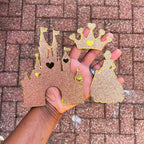 Gold Princess Cake Topper Set: Castle, Princess, Crown - Demi's Krafts