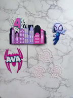 Spider Girl Birthday Cake Topper Set: Spidewoman Birthday Cake Toppers - Demi's Krafts
