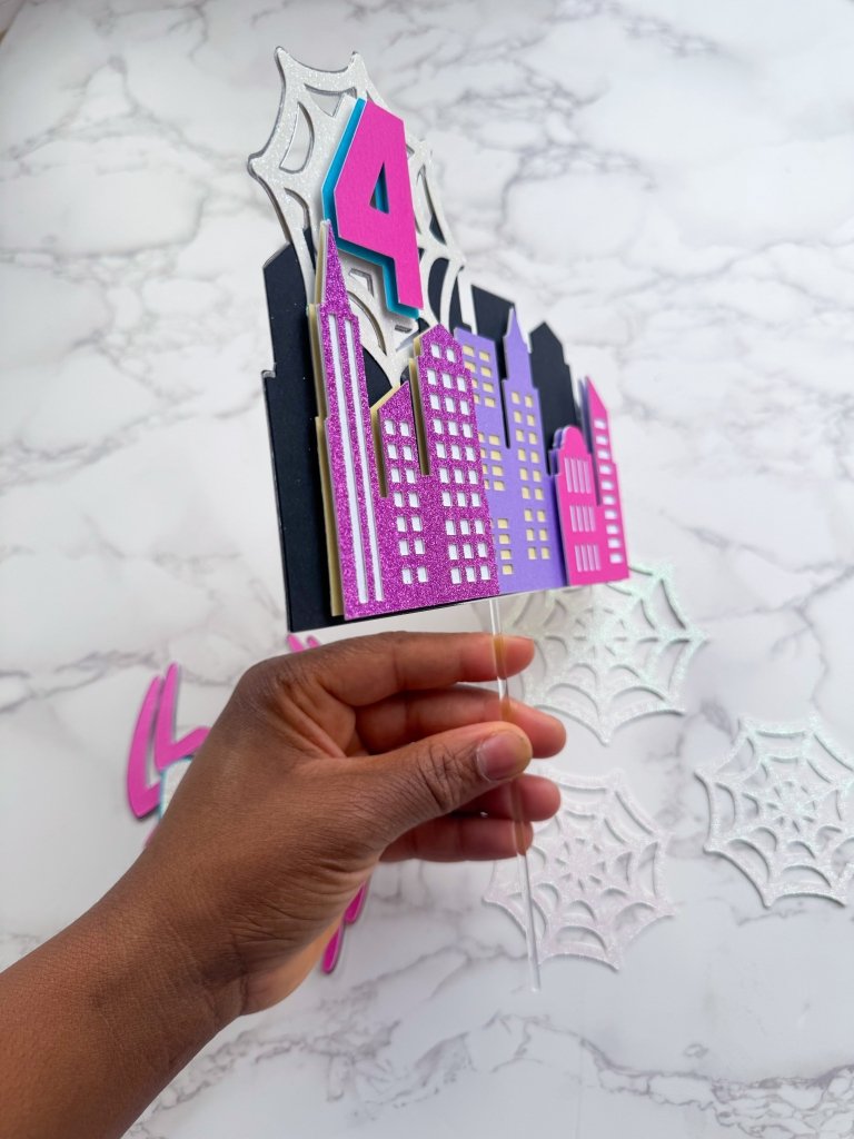 Spider Girl Birthday Cake Topper Set: Spidewoman Birthday Cake Toppers - Demi's Krafts