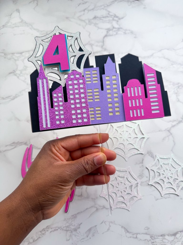 Spider Girl Birthday Cake Topper Set: Spidewoman Birthday Cake Toppers - Demi's Krafts