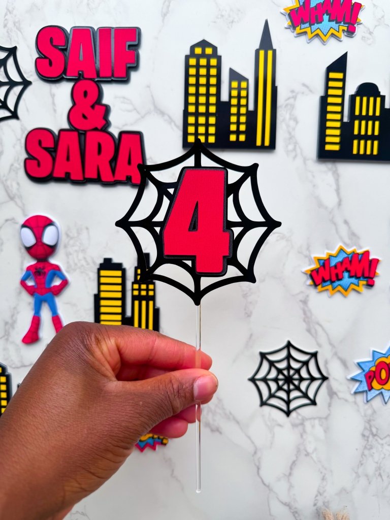 Personalised Spidey and Friends Birthday Cake Topper Set - Demi's Krafts