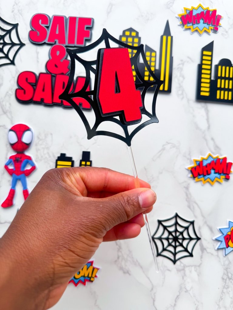 Personalised Spidey and Friends Birthday Cake Topper Set - Demi's Krafts