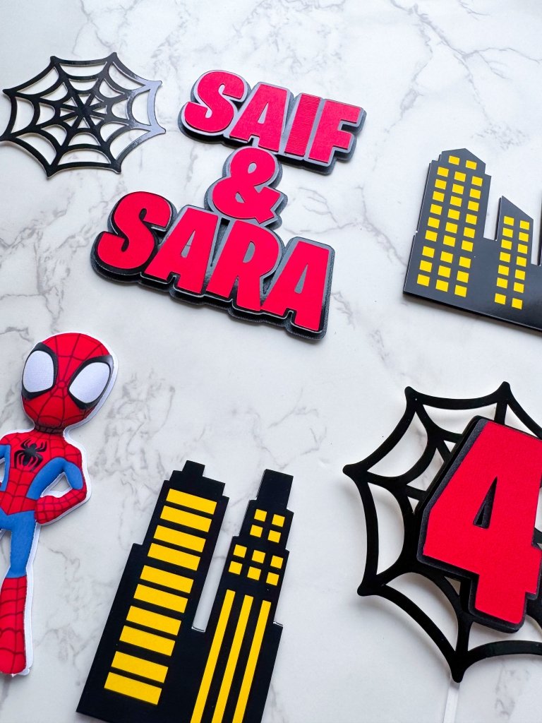 Personalised Spidey and Friends Birthday Cake Topper Set - Demi's Krafts