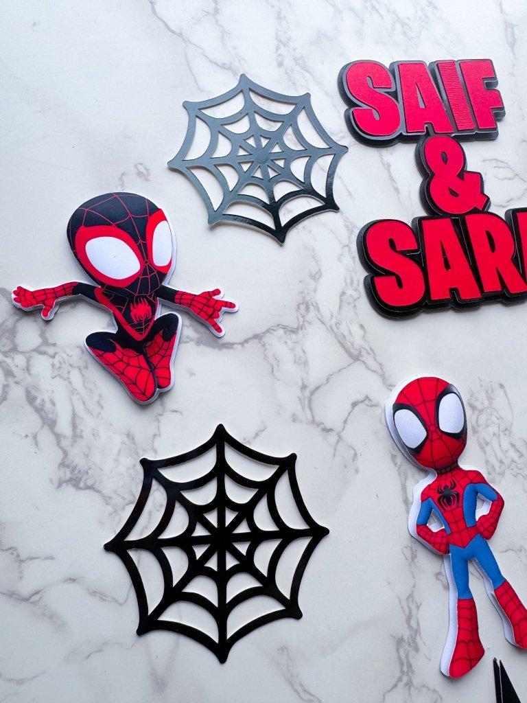 Personalised Spidey and Friends Birthday Cake Topper Set - Demi's Krafts