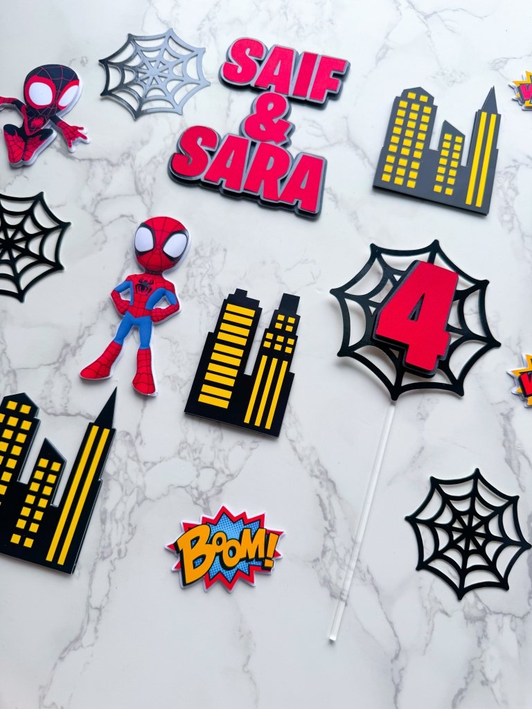 Personalised Spidey and Friends Birthday Cake Topper Set - Demi's Krafts