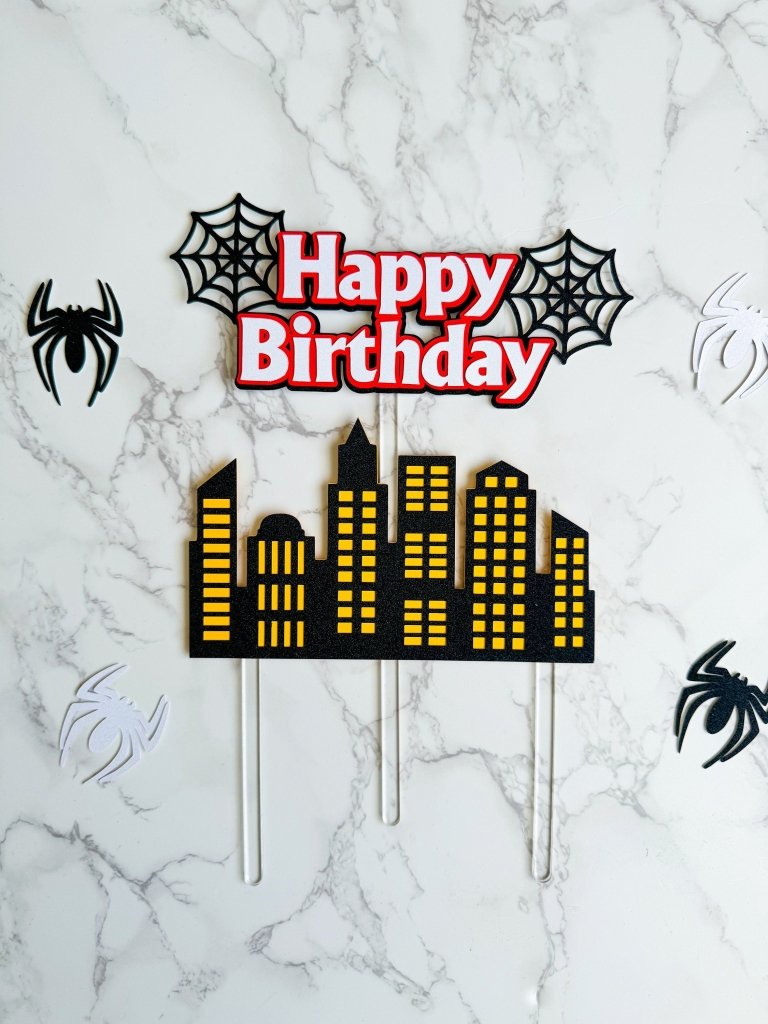 Superhero Birthday Cake Topper: Spider Design - Demi's Krafts