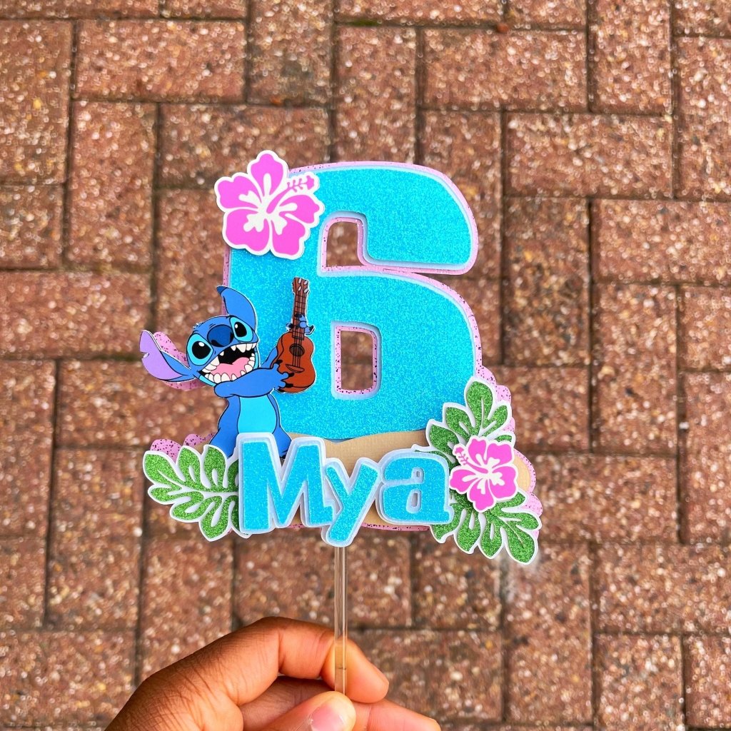 Stitch Themed Birthday Cake Topper : Personalised Pastel Topper - Demi's Krafts