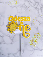 Sunshine First Birthday Cake Topper: Personalized Sunny Party Decor - Demi's Krafts