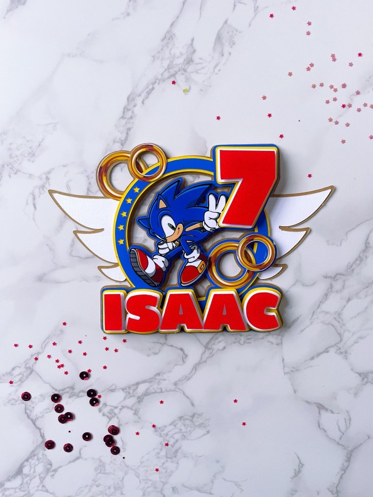 Super Sonic Birthday Cake Topper - Demi's Krafts