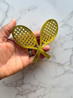 Gold Tennis Racket Cake Charm Topper - Demi's Krafts
