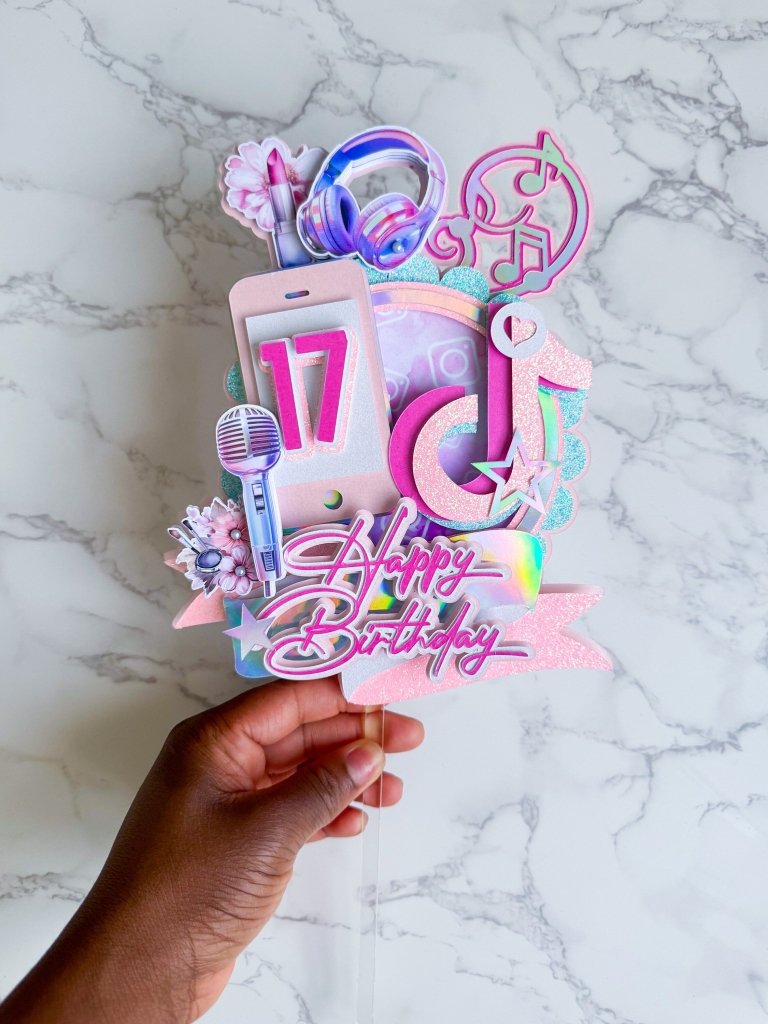 Personalized Social Media Birthday Cake Topper: Influencer Party Decor - Demi's Krafts