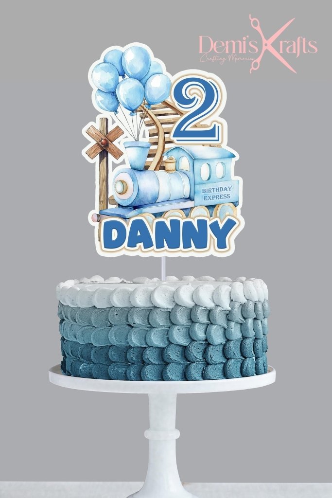 Train Themed Birthday Cake Topper and Cupcake Toppers - Demi's Krafts