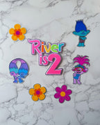Trolls Themed Birthday Cake Toppers : Charm Set - Demi's Krafts