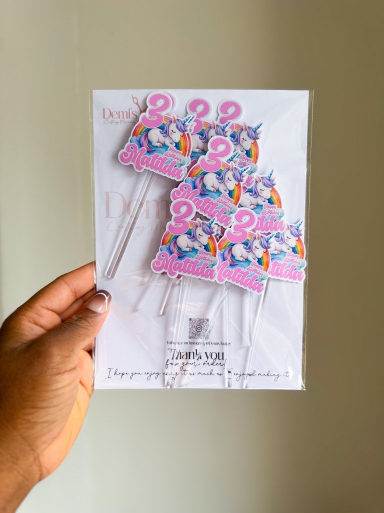 Happy Birthday Unicorn Cupcake Toppers - Demi's Krafts